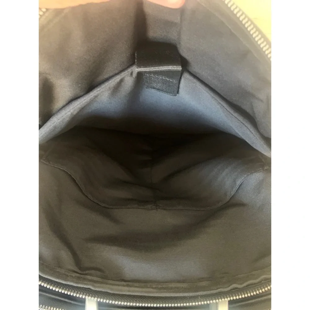 Omar Sharif Black Leather Convertible Backpack Briefcase Messenger Laptop Bag